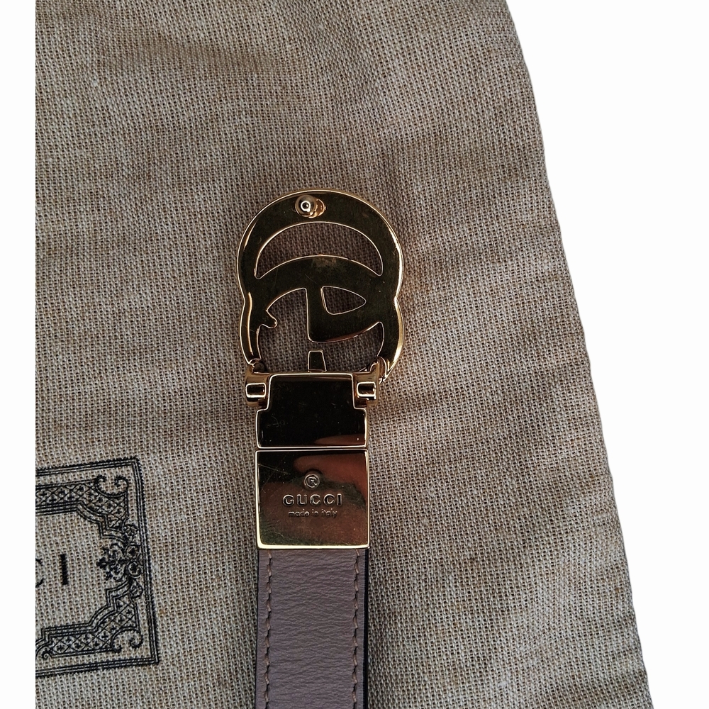 Gucci Women's GG Marmont Leather Narrow Reversible Belt- Dusty Pink/Black 90/36 - Picture 3 of 5